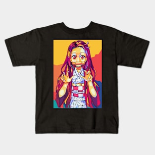 nezuko wpap pop art Kids T-Shirt